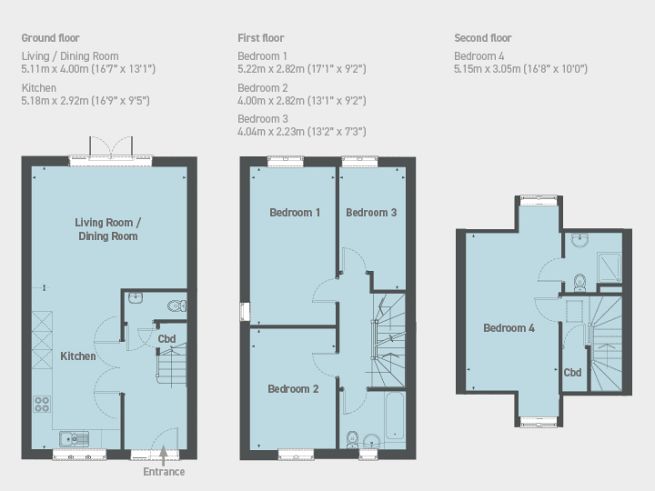 Floor plan, 4 bedroom house - artist's impression subject to change